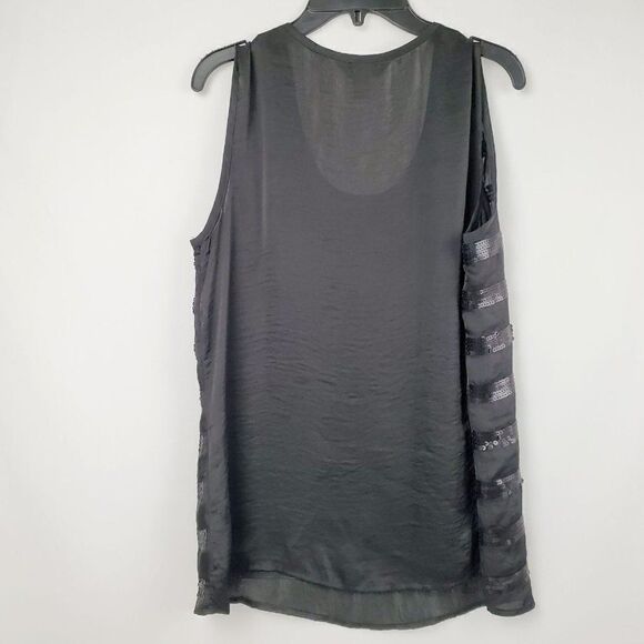 Christopher & Banks SMALL Black Sequin Tank Top - Picture 2 of 4